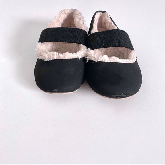 Zara Baby Girl Fur Lined Ballerina Slippers Black - Picture 7 of 8